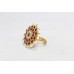 Handmade Traditional Ring 925 Sterling Silver Gold Plated Crystals & Pearl P 503